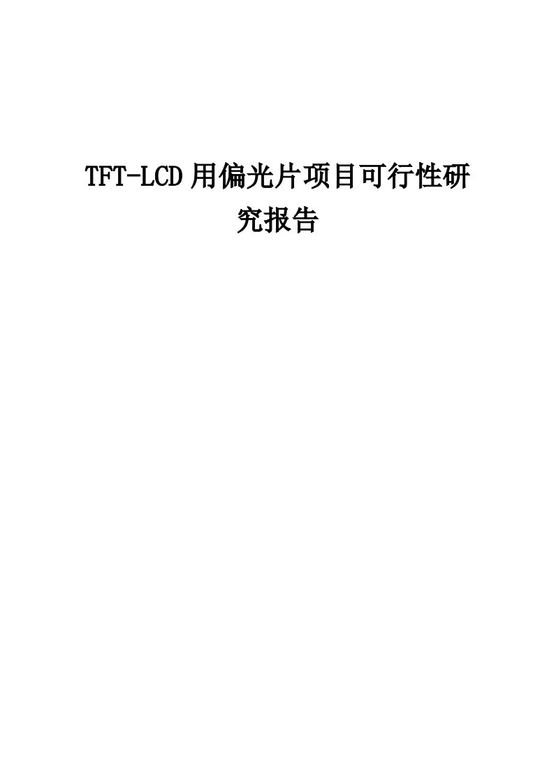 TFT-LCD用偏光片项目可行性研究报告