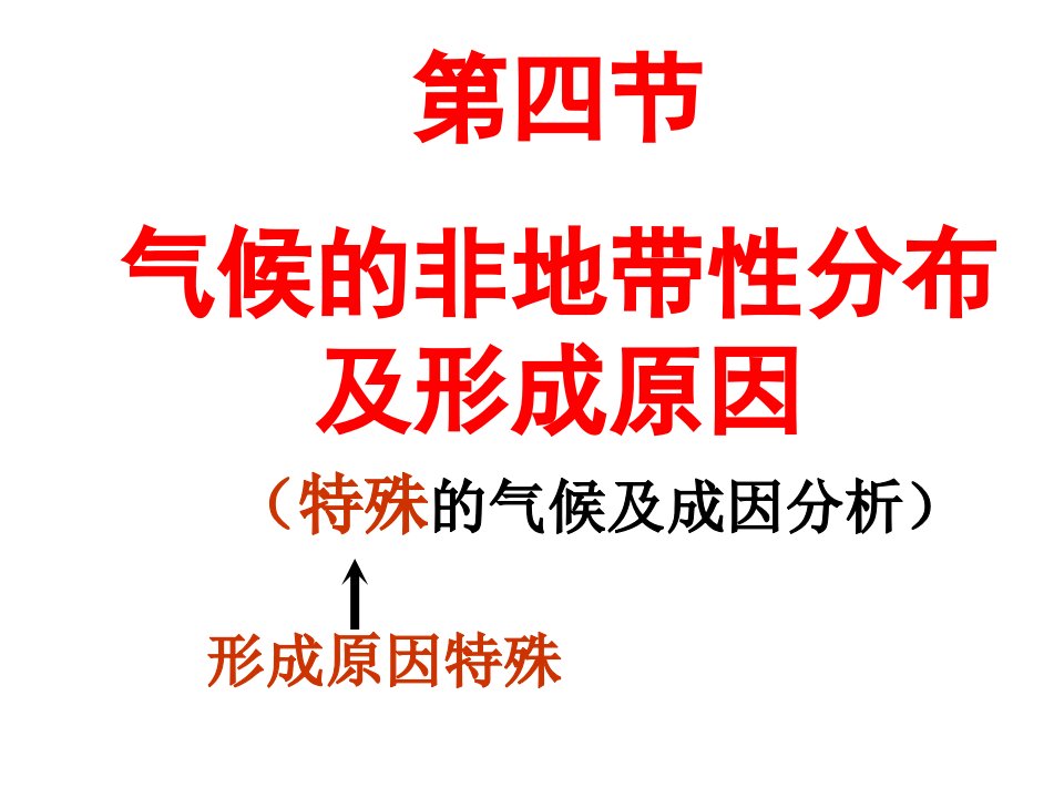 气候的非地带性分布及形成原因