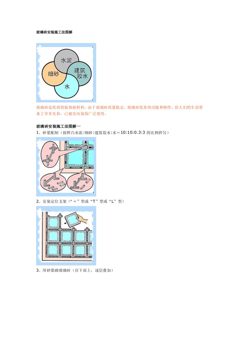 玻璃砖安装施工法图解