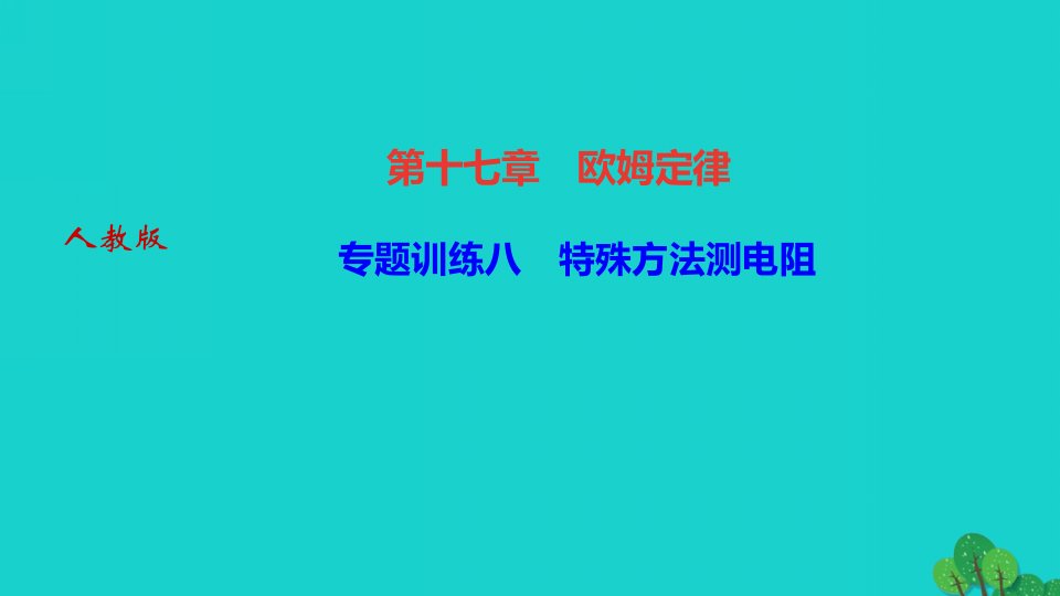 2022九年级物理全册第十七章欧姆定律专题训练八特殊方法测电阻作业课件新版新人教版