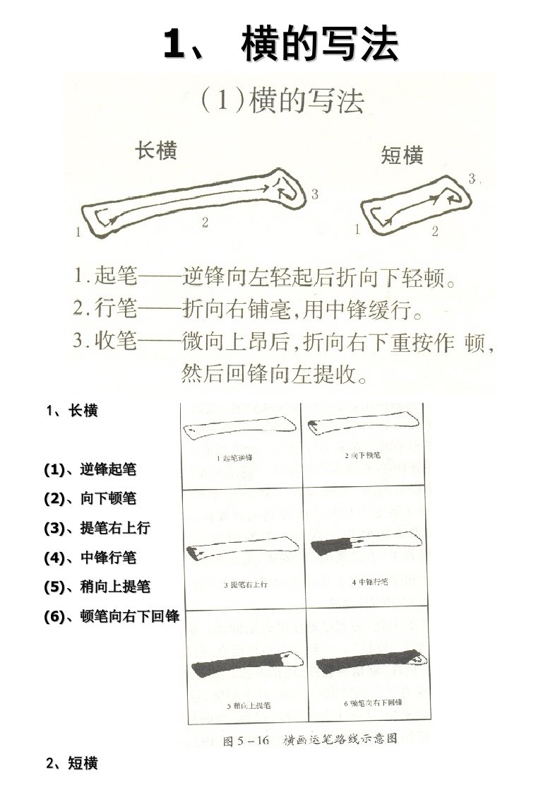 毛笔字基本笔画入门