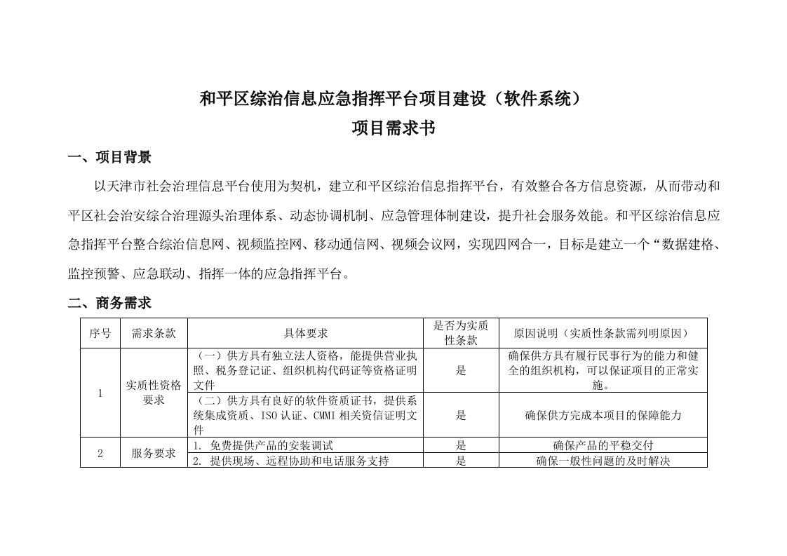 与平区综治信息应急指挥平台项目建设软件系统