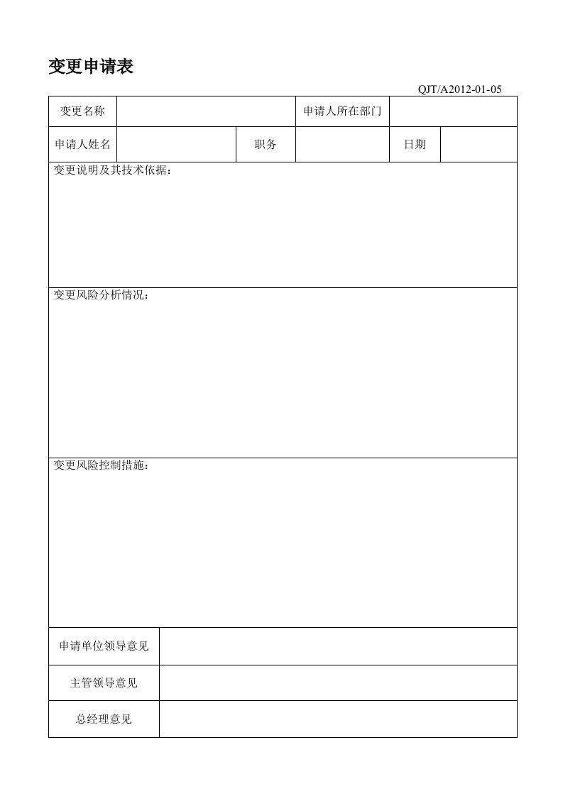 安全生产变更记录、风险分析、控制记录