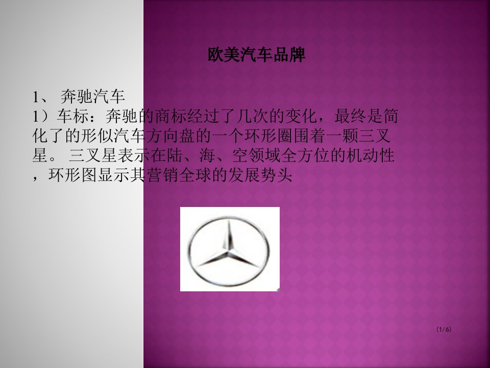 欧美汽车品牌（PPT44页)