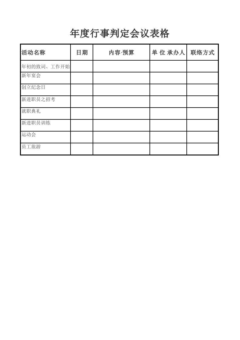 工程资料-年度行事判定会议表