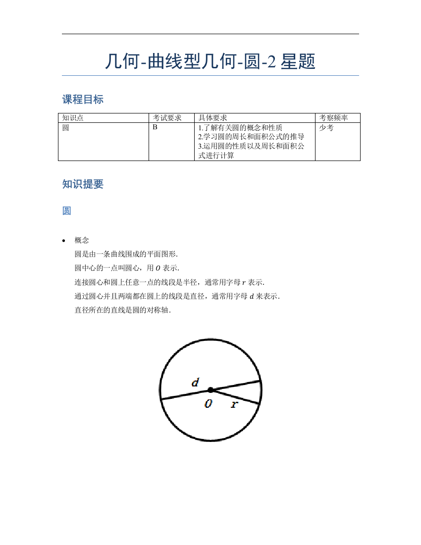 小学数学母题专项训练《几何》-曲线型-圆-2星题（含解析）全国通用版