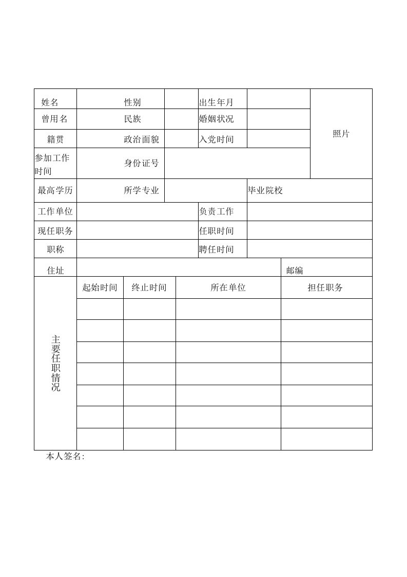 (完整版)廉政档案表格大全