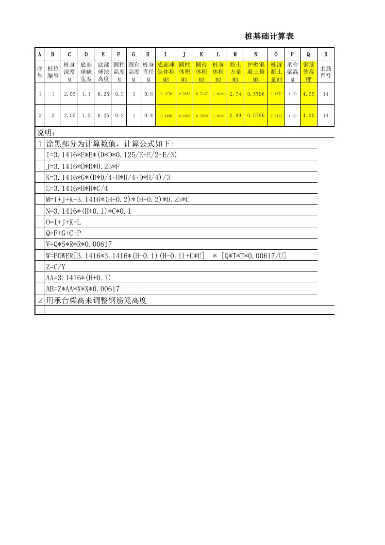 桩基础工程量计算公式表