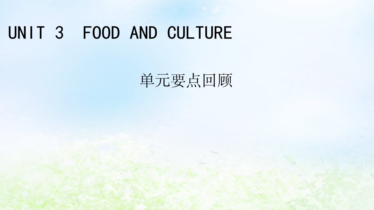 新教材2024版高中英语Unit3FoodandCulture单元要点回顾课件新人教版选择性必修第二册