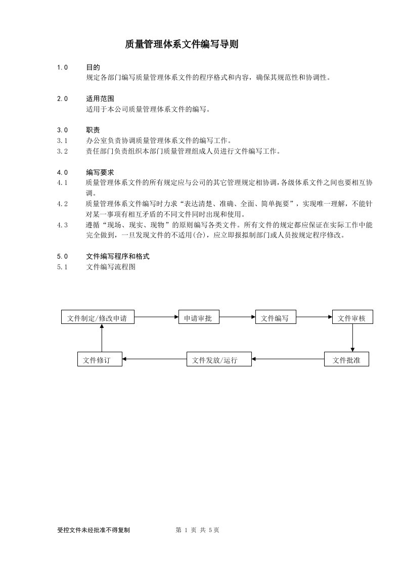 质量管理体系文件编写导则