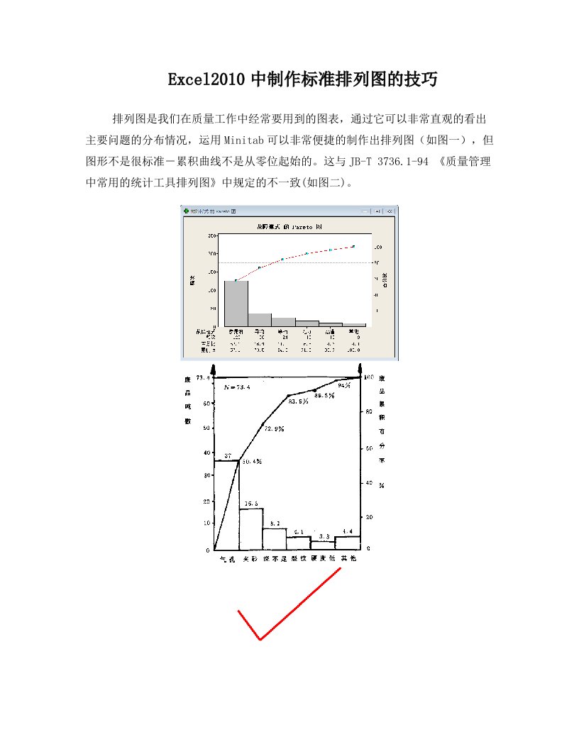 Excel2010中制作标准排列图的技巧