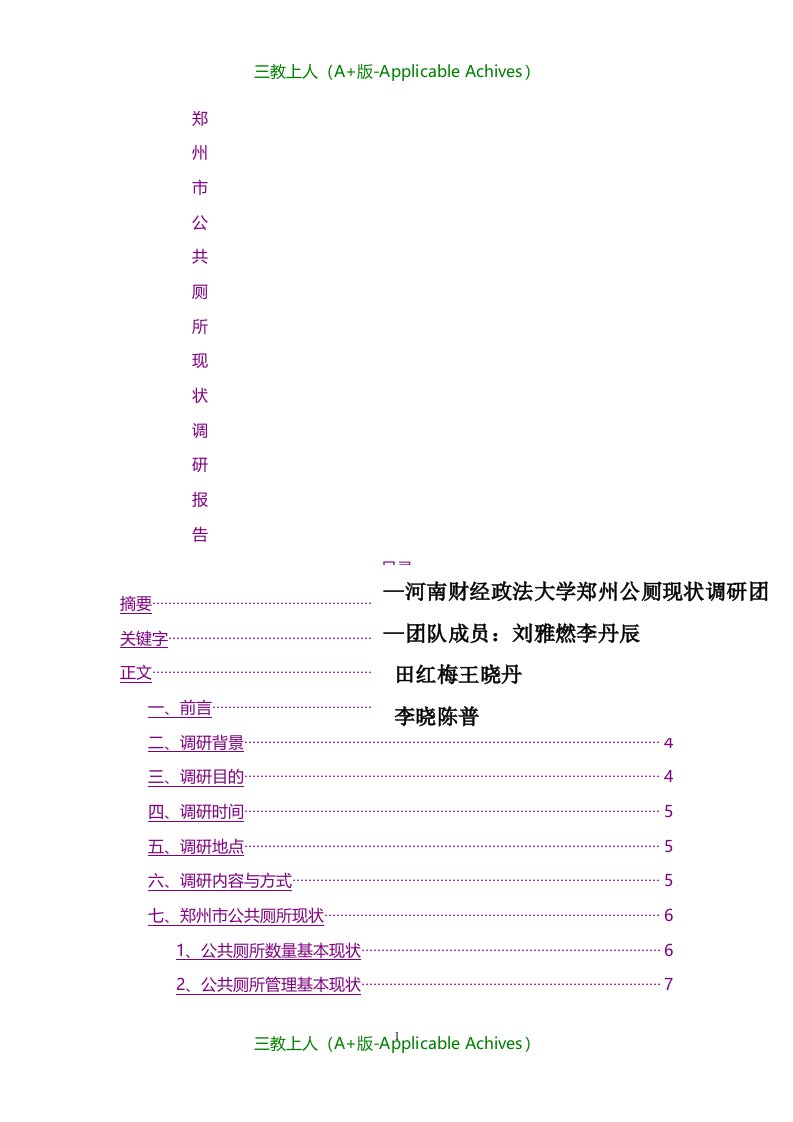 总结报告-公共厕所现状调研报告