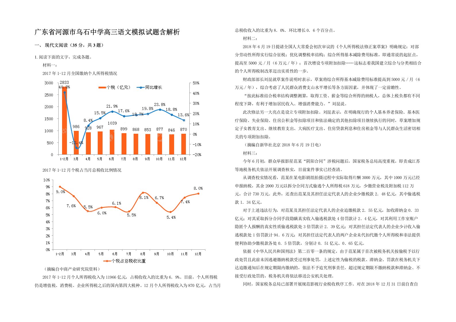 广东省河源市乌石中学高三语文模拟试题含解析