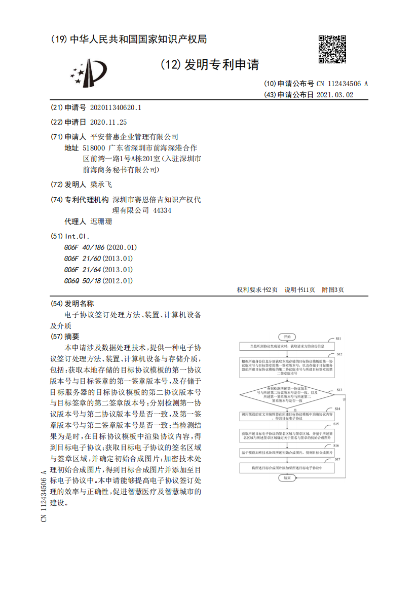 电子协议签订处理方法、装置、计算机设备及介质