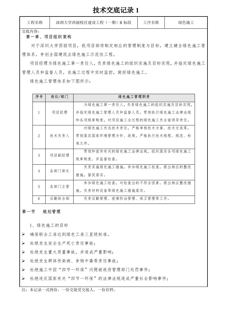 绿色施工技术交底