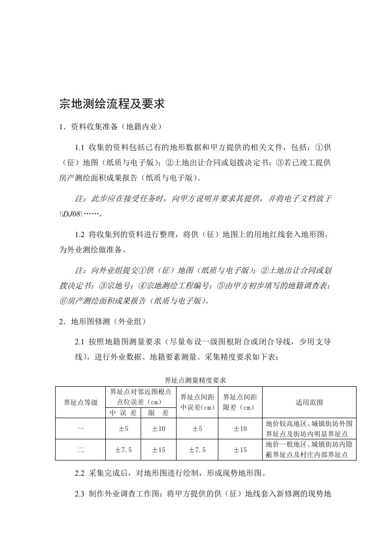 地籍测绘流程说明