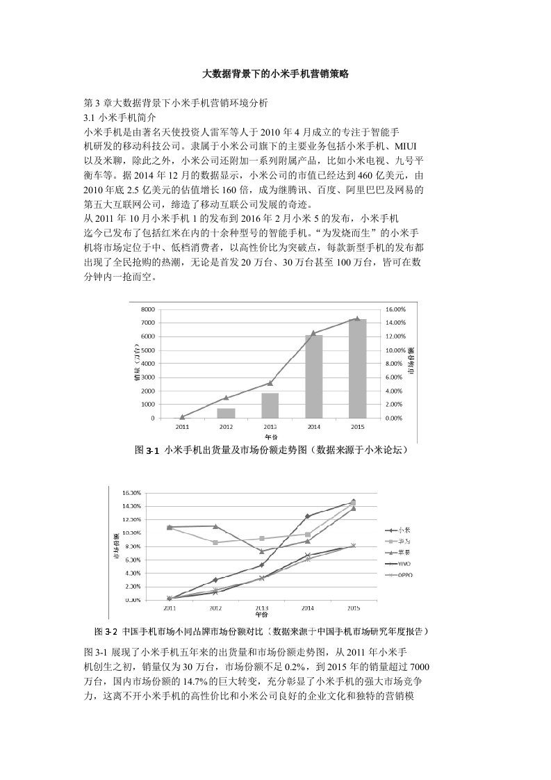 大数据背景下的小米手机营销策略