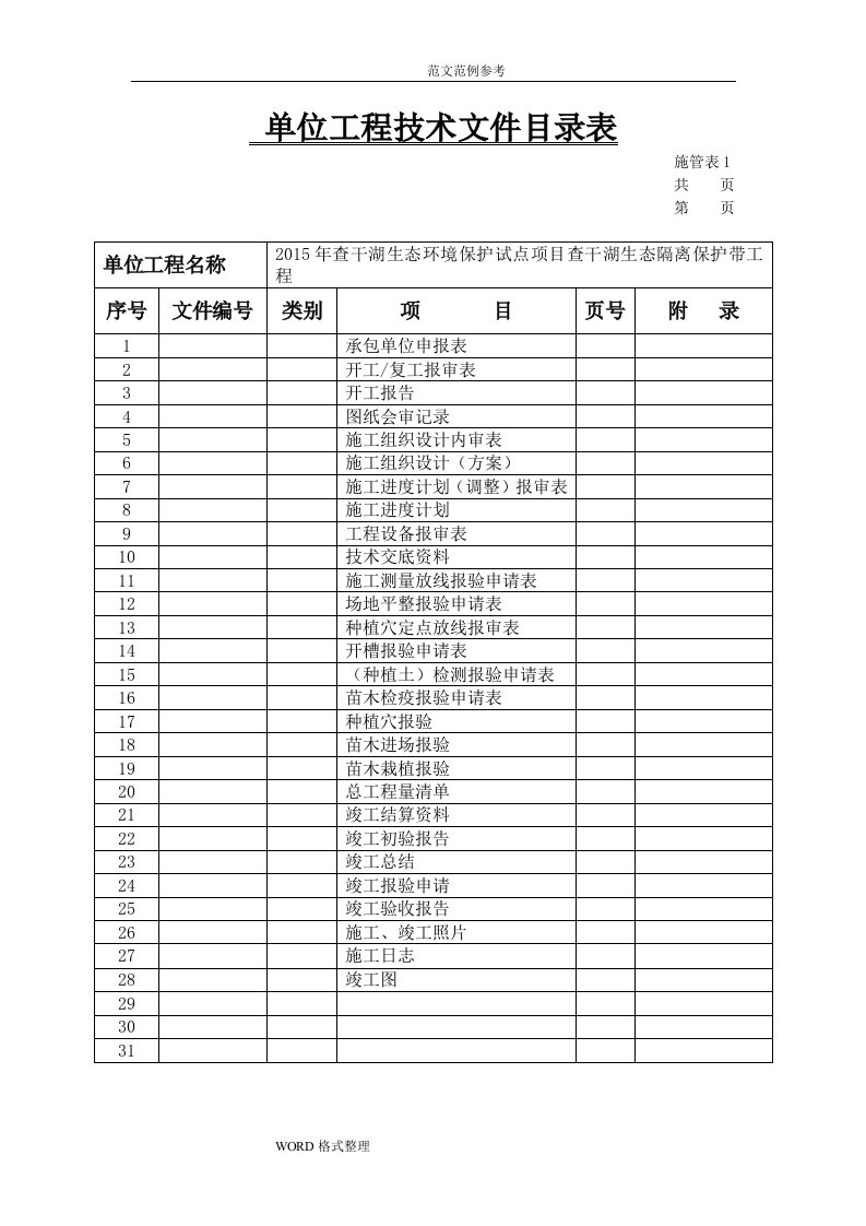 园林绿化资料范例