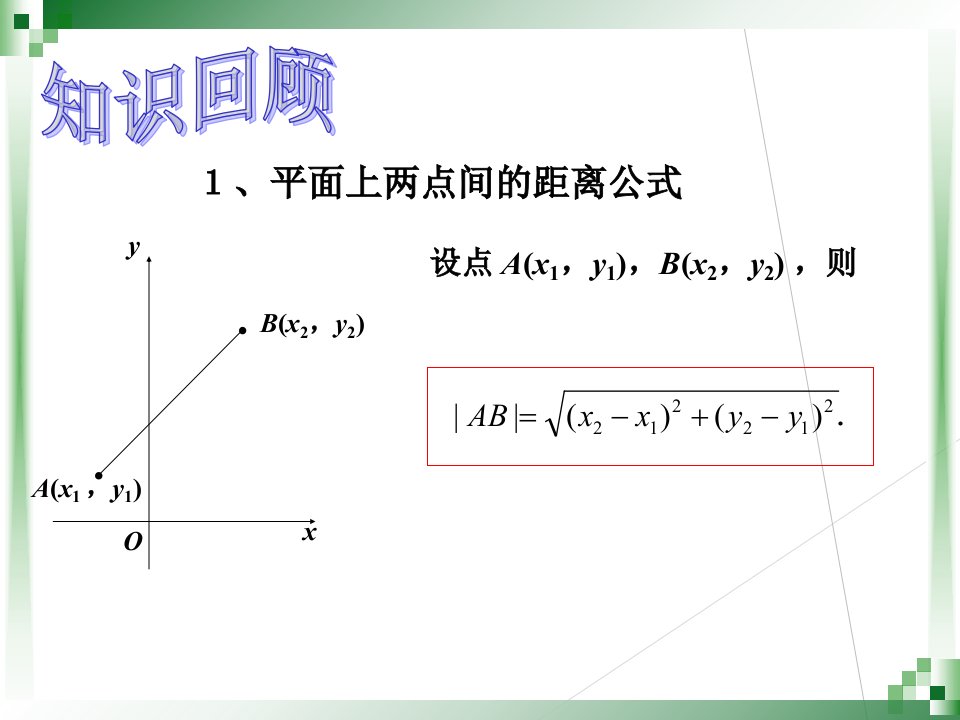 平面直角坐标系中的中点公式专题课件