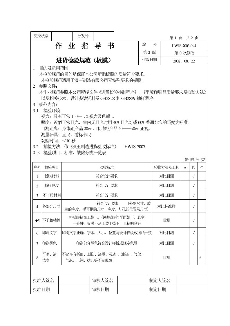 电子行业IQC进货检验规范之一7