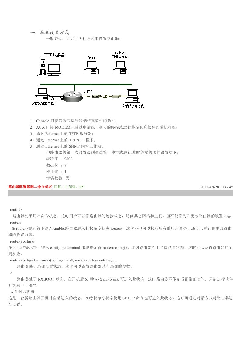 企业形象-CISCO路由器基础配置