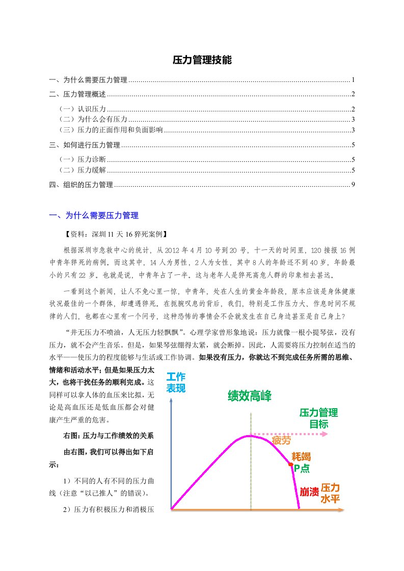 管理技巧培训之压力管理技能