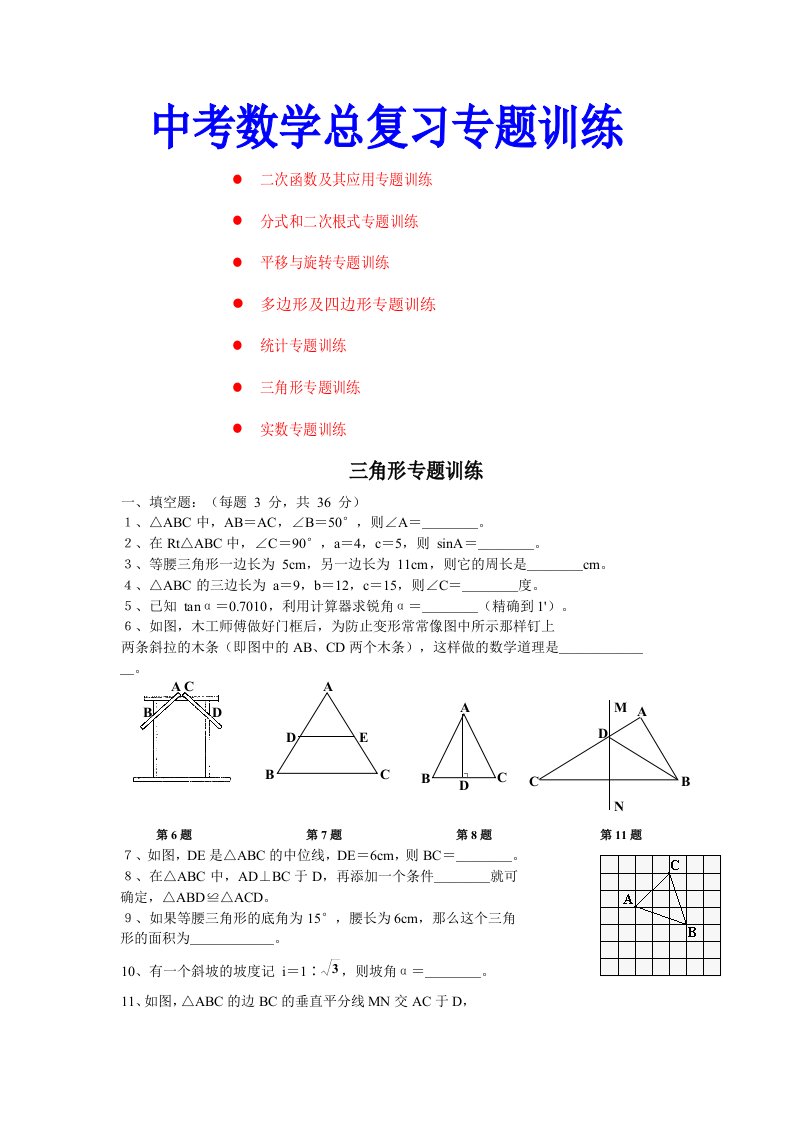 中考数学总复习专题训练