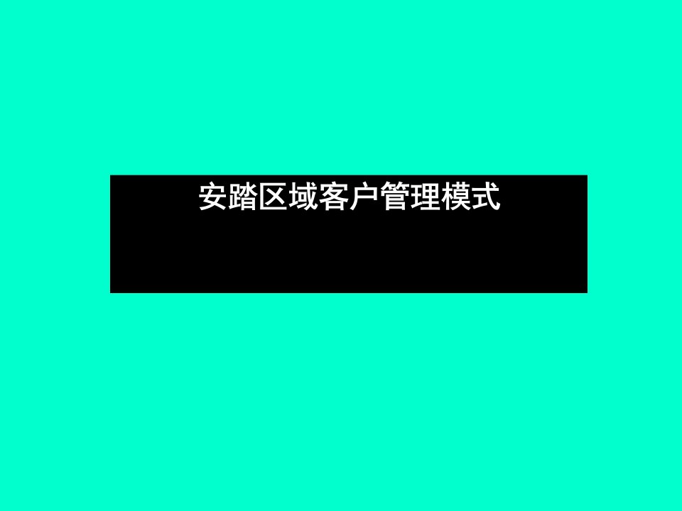 安踏区域客户管理模式研究报告