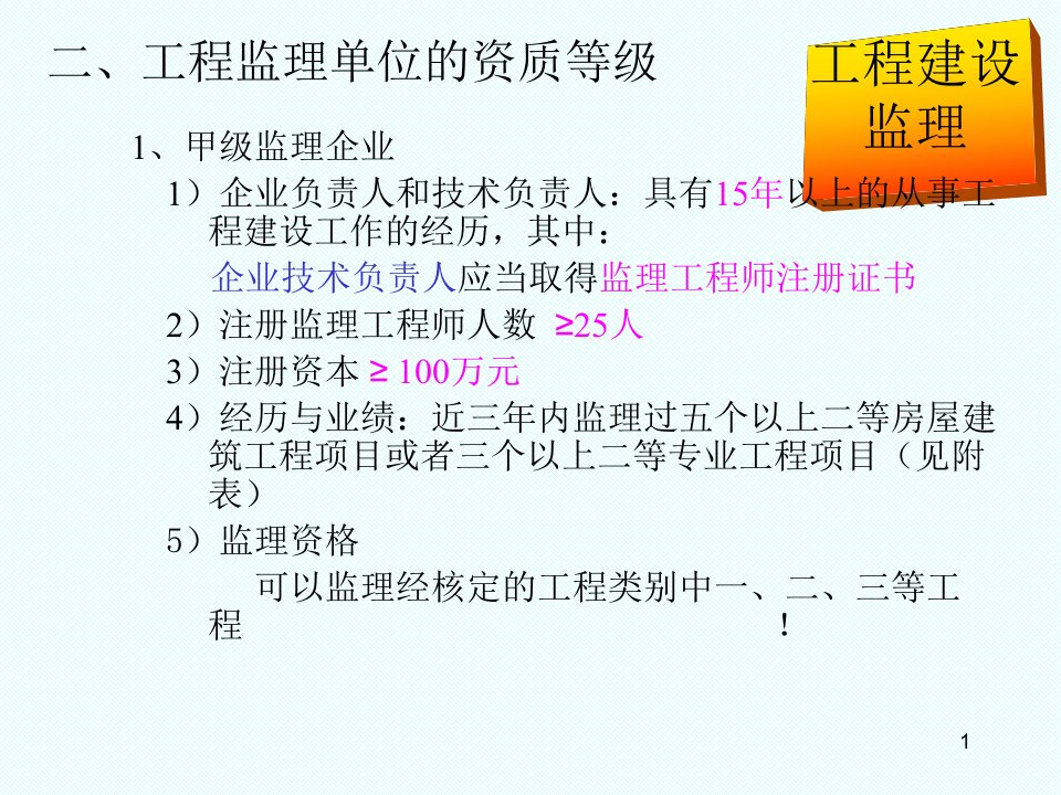 建设工程监理单位培训课件PPT共34张