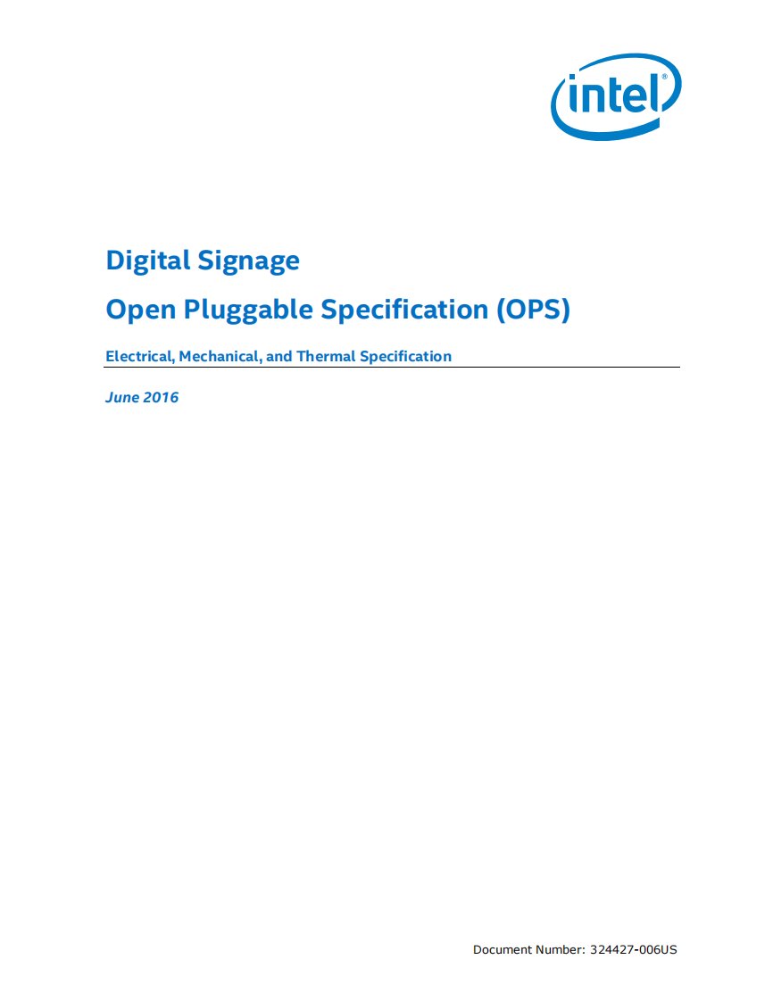 OPSSpecification(数字标牌开