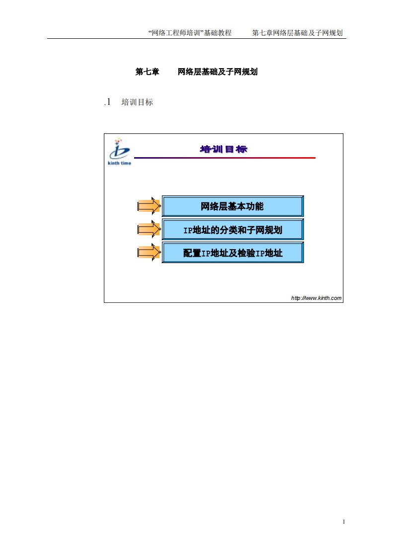 网络工程师培训基础教程-第七章网络层基础及子网规划