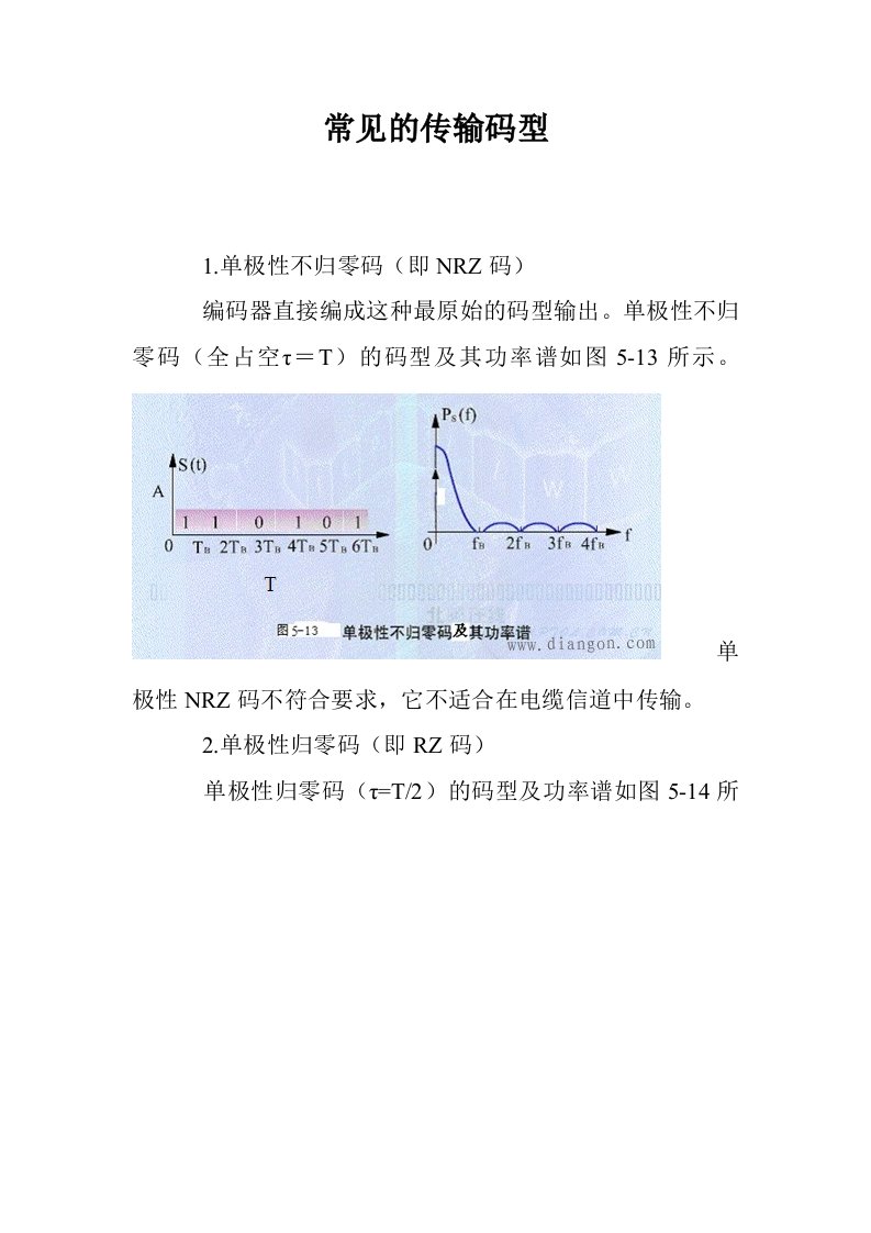 常见的传输码型