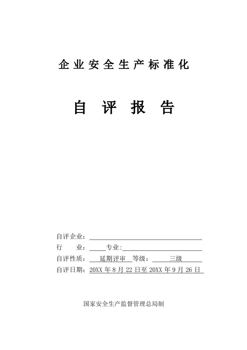 生产管理--规上企业安全生产标准化自评表