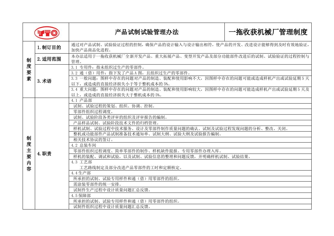 产品试制试验管理办法