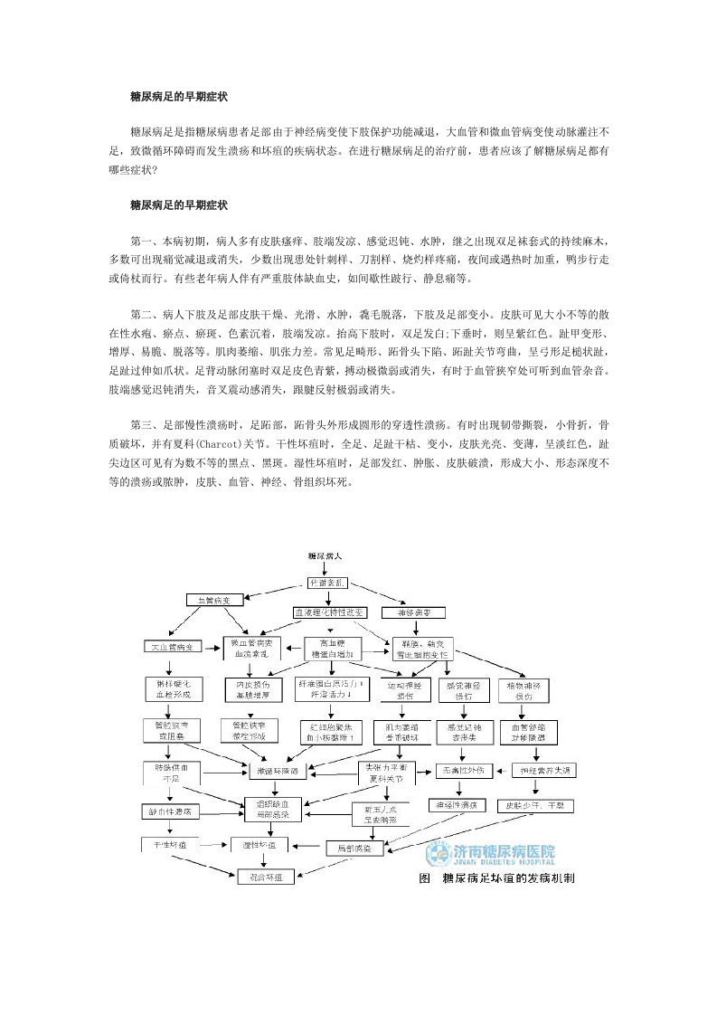 糖尿病足的早期症状