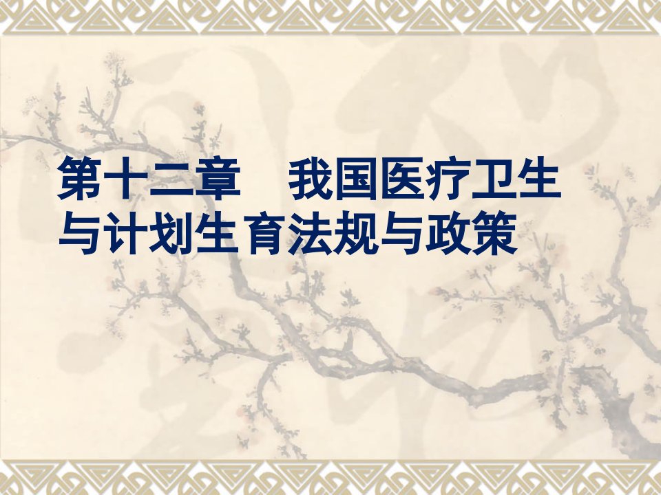 第十二章我国医疗卫生与计划生育法规与政策PPT课件