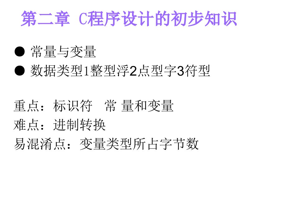 《C语言程序设计》第2章2常量和变量