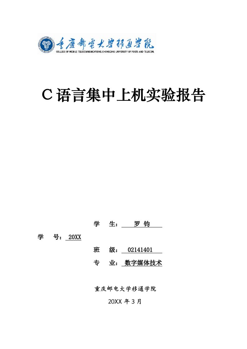 C语言集中上机实验报告