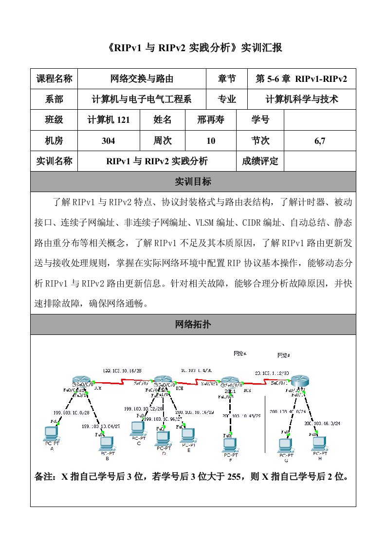 实训报告RIPv1与RIPv2实践分析NEW