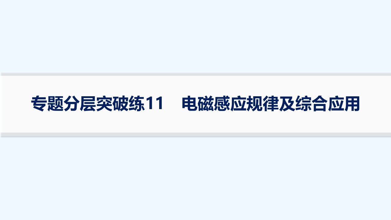 适用于新高考新教材2024版高考物理二轮复习专题分层突破练11电磁感应规律及综合应用课件