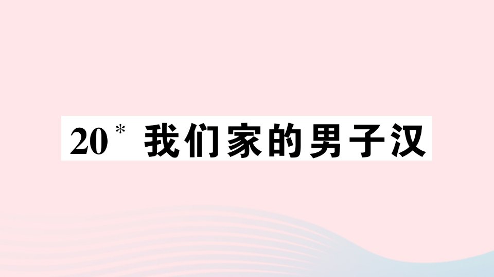 2023四年级语文下册第6单元20我们家的男子汉作业课件新人教版