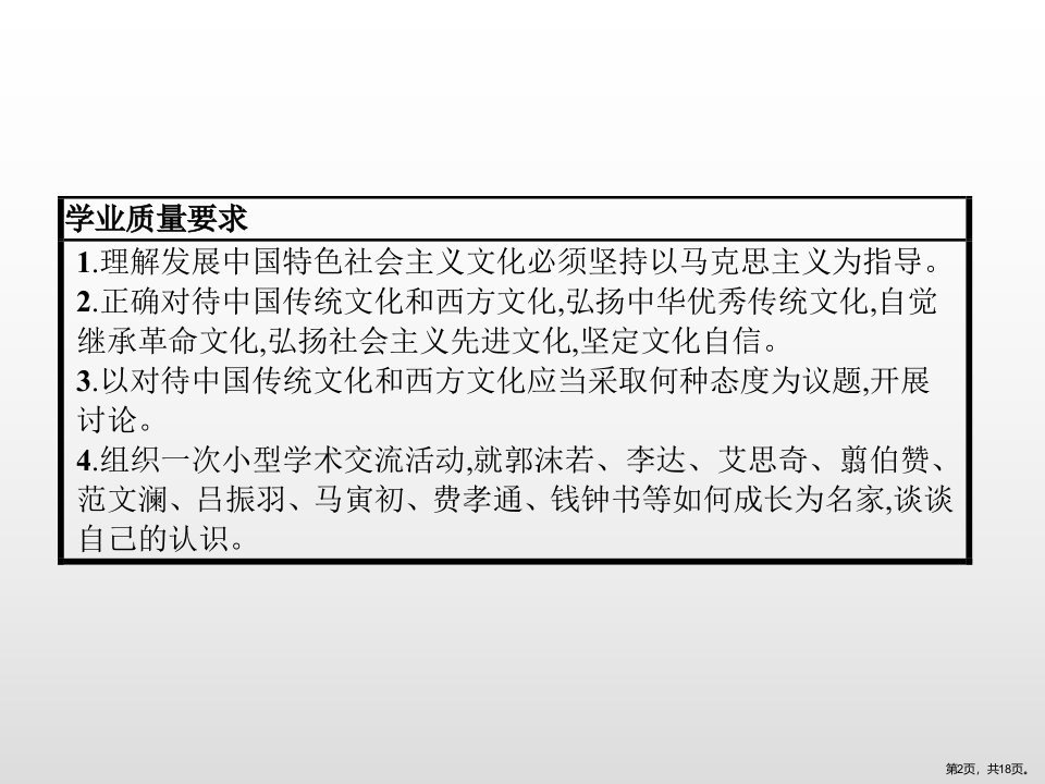 三单元综合探究坚持以马克思主义指导发展中国特色社会主义文化统编版政治必修4教学课件