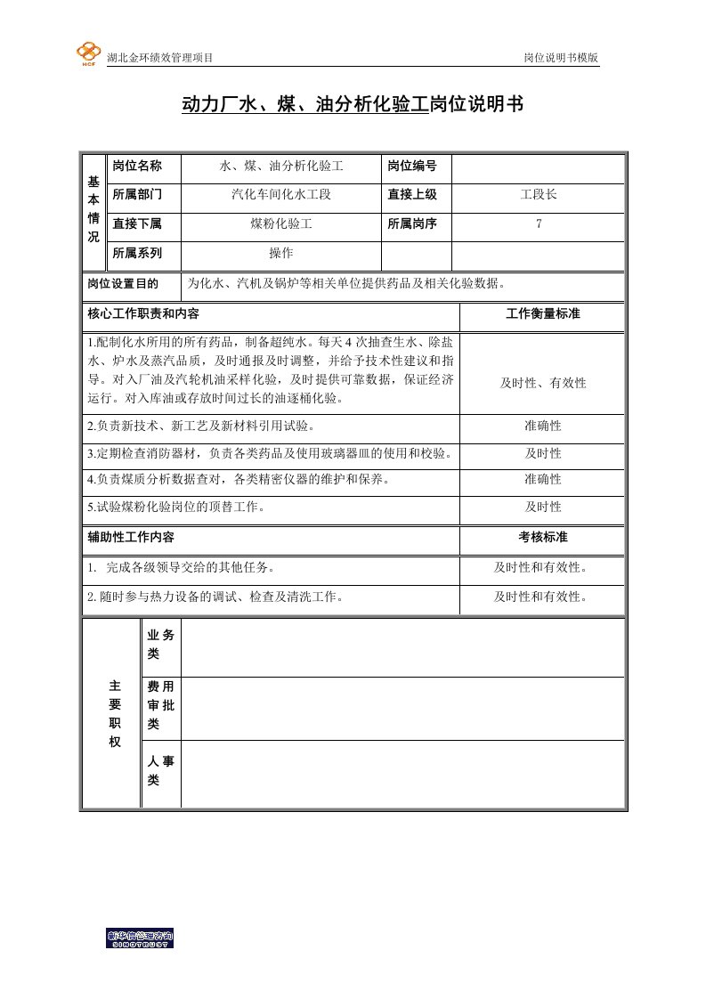 水煤油分析化验工