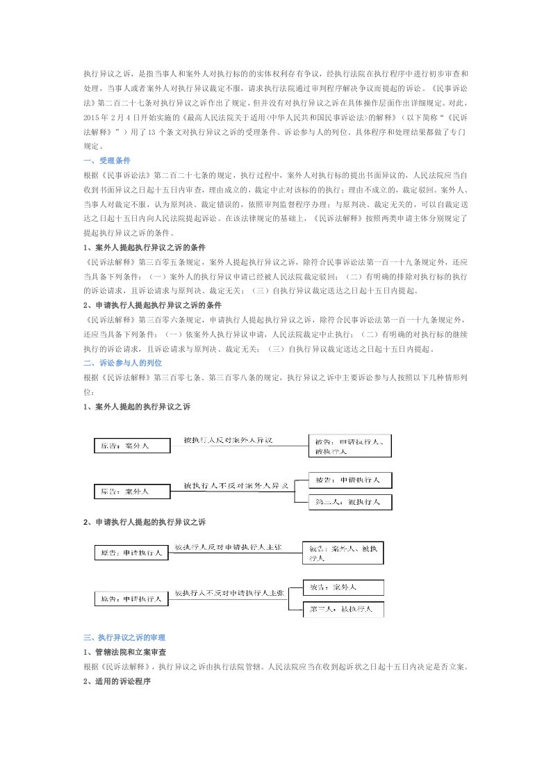 新民诉法司法解释研究：执行异议之诉