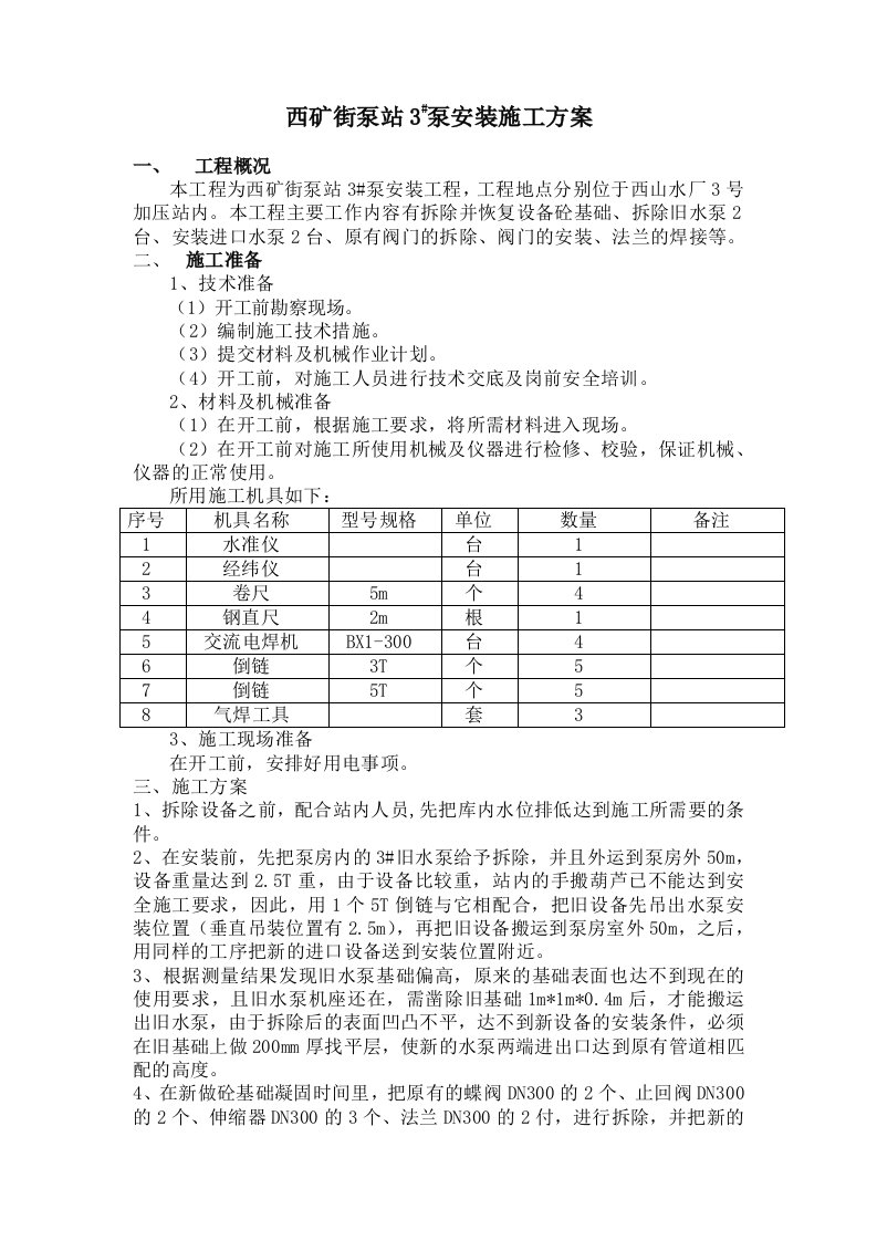 水泵安装工程