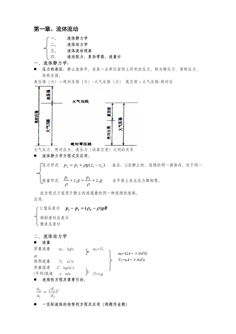 化工原理知识点总结复习重点(完美版)