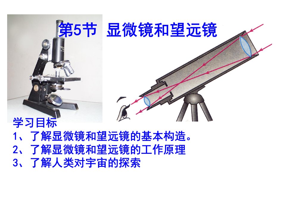 初中物理人教八年级上册课件-5.5显微镜和望远镜