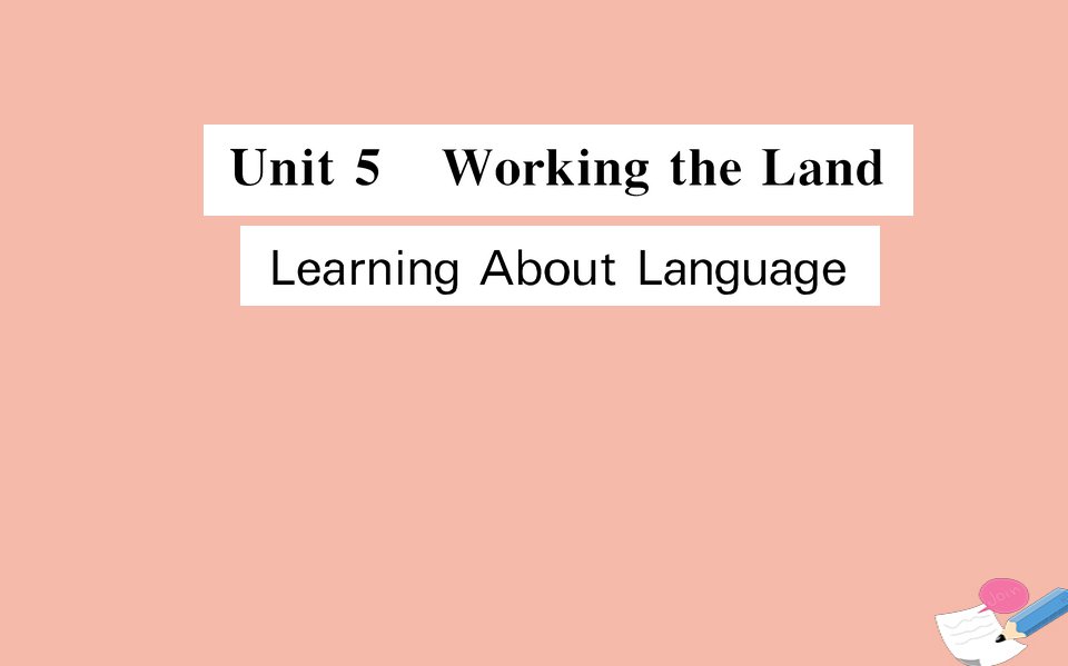 新教材高中英语Unit5WorkingtheLandLearningAboutLanguage课件新人教版选择性必修第一册