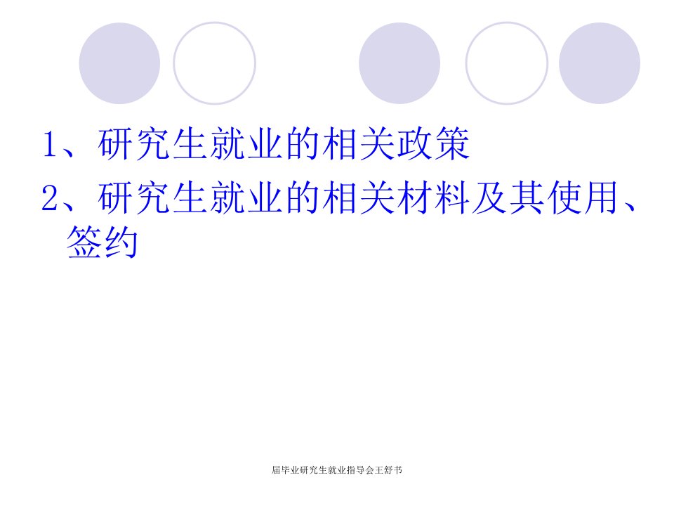 毕业研究生就业指导会王舒书课件