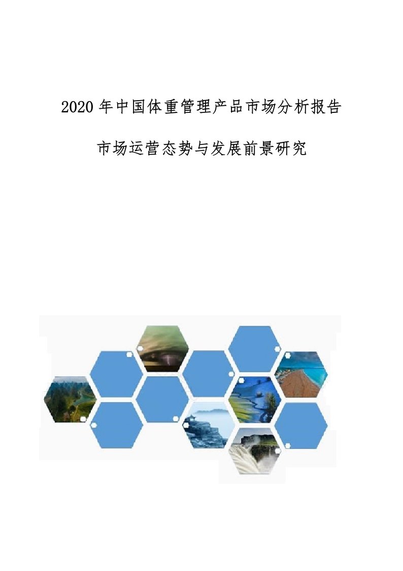 中国体重管理产品市场分析报告-市场运营态势与发展前景研究